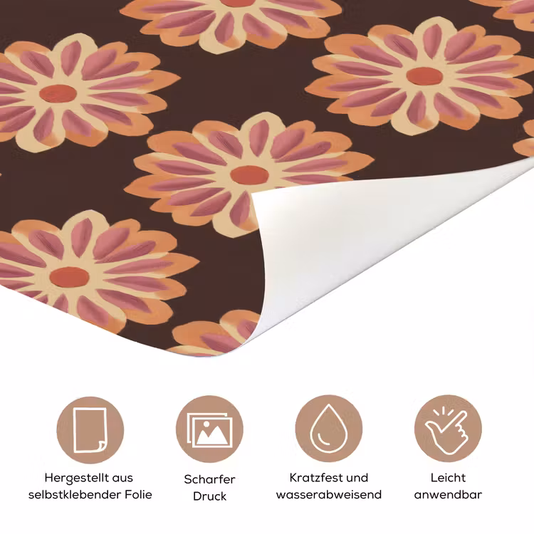 Bloemen - Patroon - Bruin deurposter klein 289 -tcloseup_DE