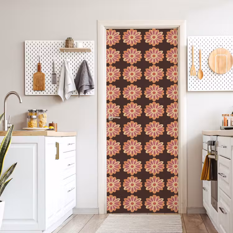 Bloemen - Patroon - Bruin deurposter klein 289 -sfeer5