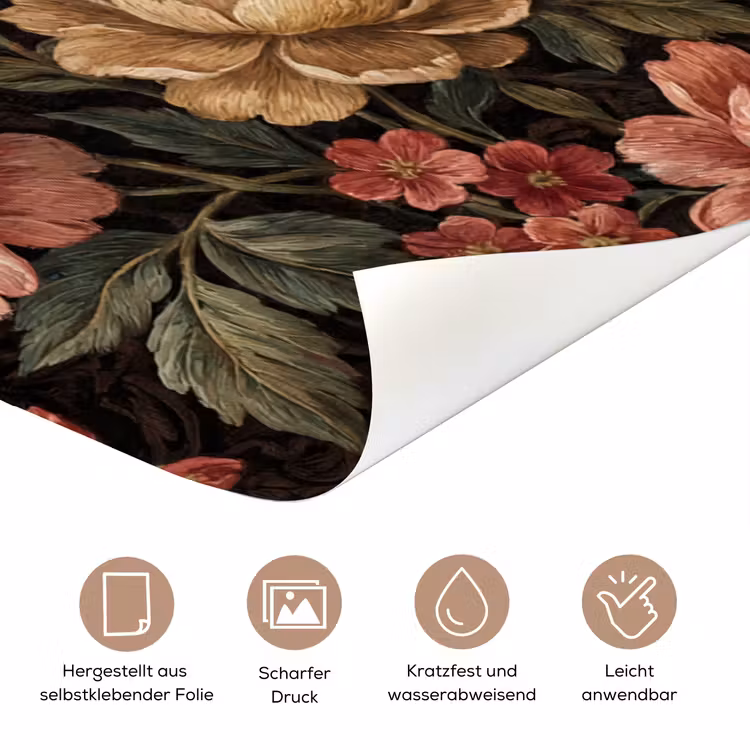 Bloemen - Patroon - Natuur - Vintage - Roze deurposter klein -tcloseup_DE