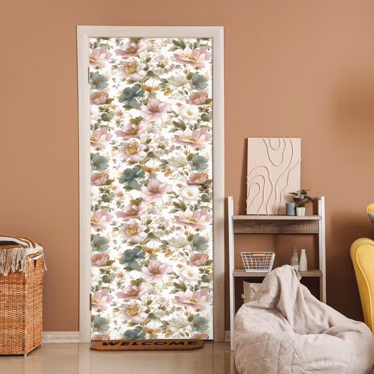 Bloemen - Patroon - Pastel deurposter klein 289 -sfeer1