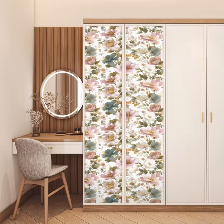 Bloemen - Patroon - Pastel deurposter klein 289 -sfeer3