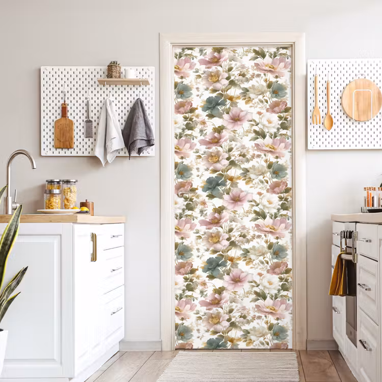 Bloemen - Patroon - Pastel deurposter klein 289 -sfeer5