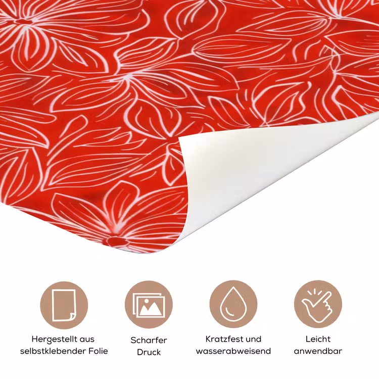 Bloemen - Patroon - Rood deurposter klein 289 -tcloseup_DE