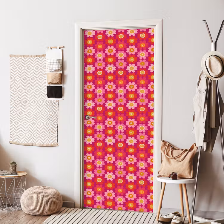 Bloemen - Retro - Kleurrijk deurposter klein 289 -sfeer6