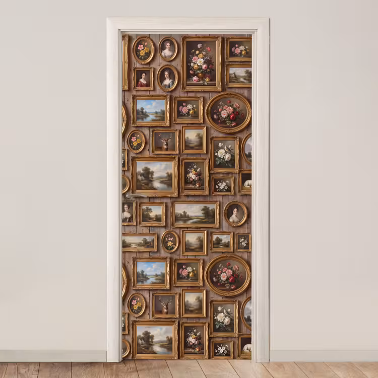 Bloemen - Rozen - Klassiek - Vaas - Kleurrijk deurposter klein -3d_beige