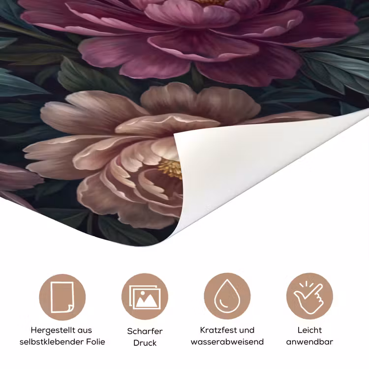 Bloemen - Vlinder - Natuur - Modern - Paars deurposter klein -tcloseup_DE