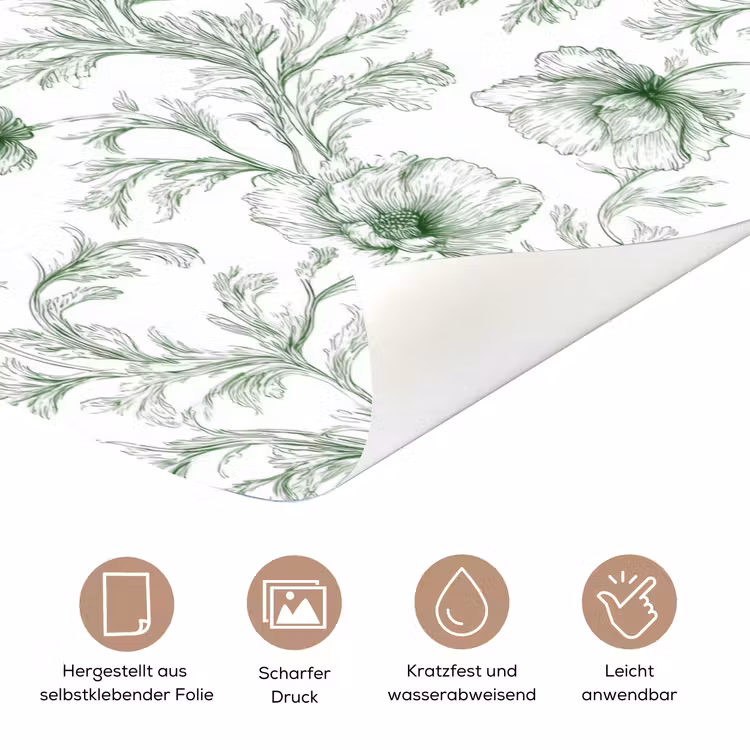 Bloemen - Getekend - Groen deurposter klein 289 -tcloseup_DE