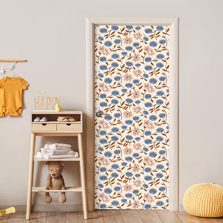Bloemen - Wild - Blauw deurposter klein 289 -sfeer4