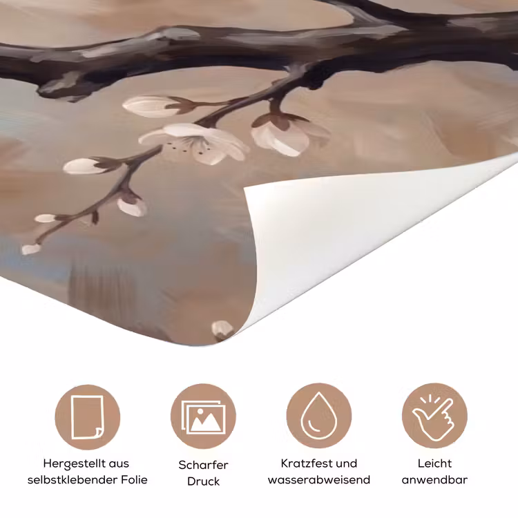 Bloesem - Takken - Schilderij - Beige - Serene deurposter klein -tcloseup_DE