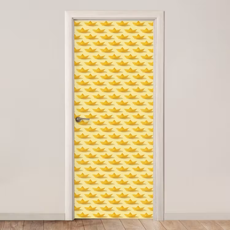 Bootjes - Origami - Creatief - Geel deurposter klein 289 -3d_beige