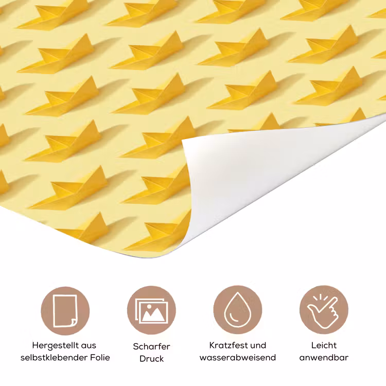 Bootjes - Origami - Creatief - Geel deurposter klein 289 -tcloseup_DE