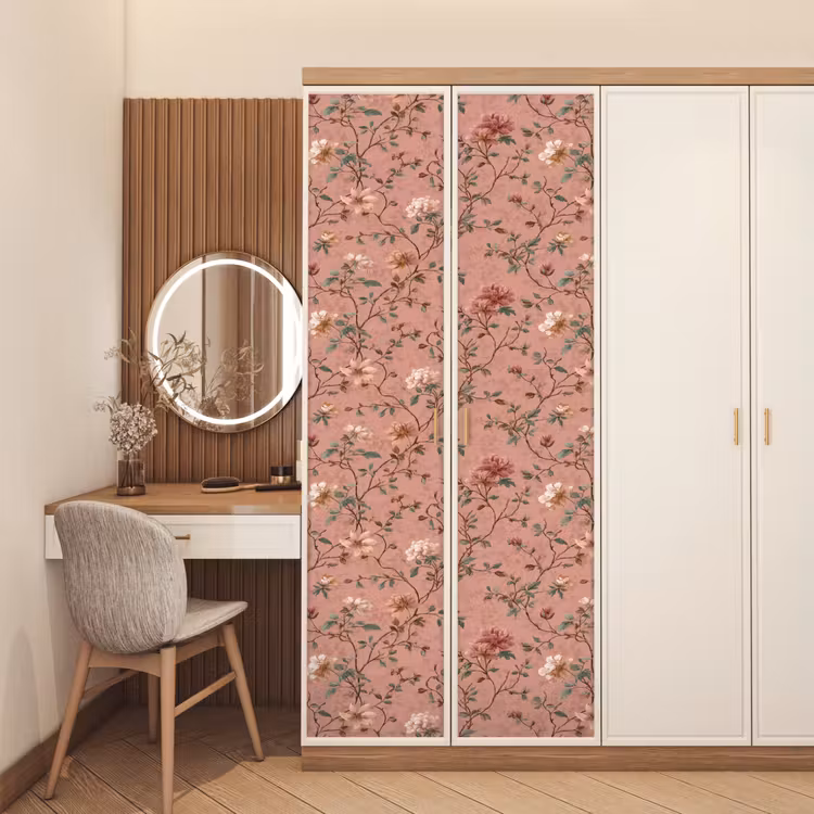 Botanisch - Bloemen - Roze deurposter klein 289 -sfeer3