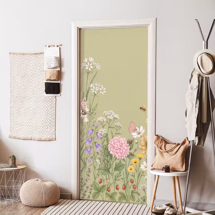 Botanisch - Bloemen - Kleurrijk deurposter klein -sfeer6