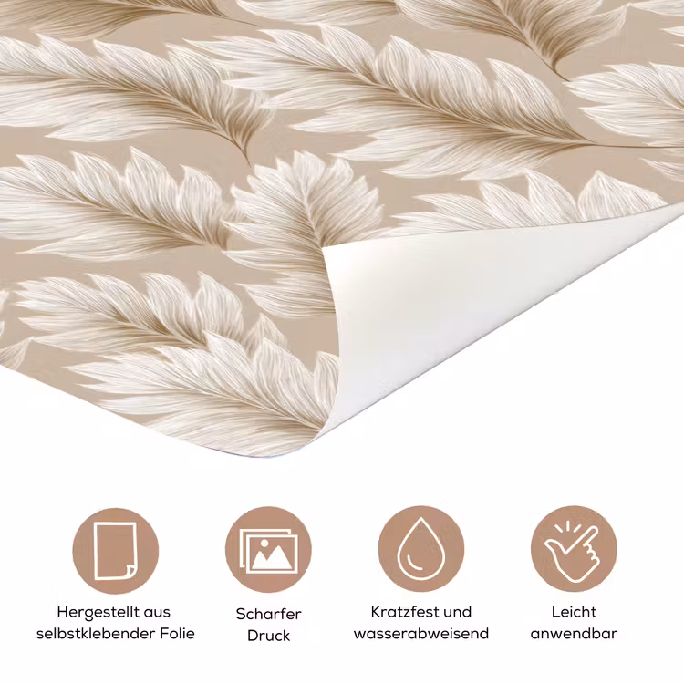 Botanisch - Patroon - Beige deurposter klein 289 -tcloseup_DE