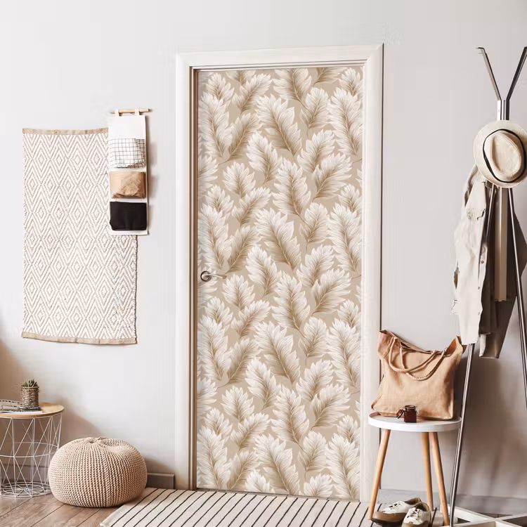 Botanisch - Patroon - Beige deurposter klein 289 -sfeer6