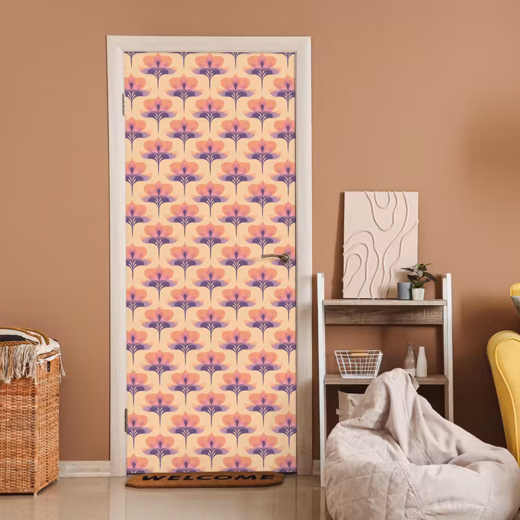 Botanisch - Patroon - Pastel deurposter klein 289 -sfeer1