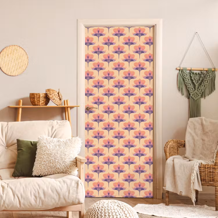 Botanisch - Patroon - Pastel deurposter klein 289 -sfeer2