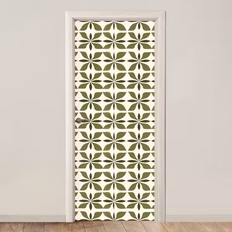Botanisch - Retro - Groen deurposter klein 289 -3d_beige