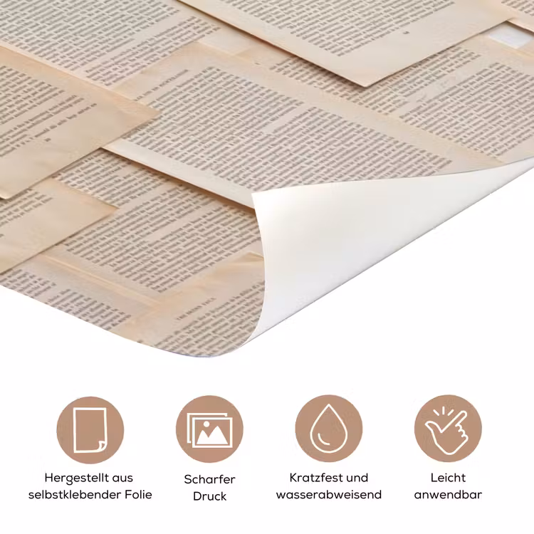 Boekpagina - Collage - Literatuur - Vintage - Beige deurposter klein -tcloseup_DE