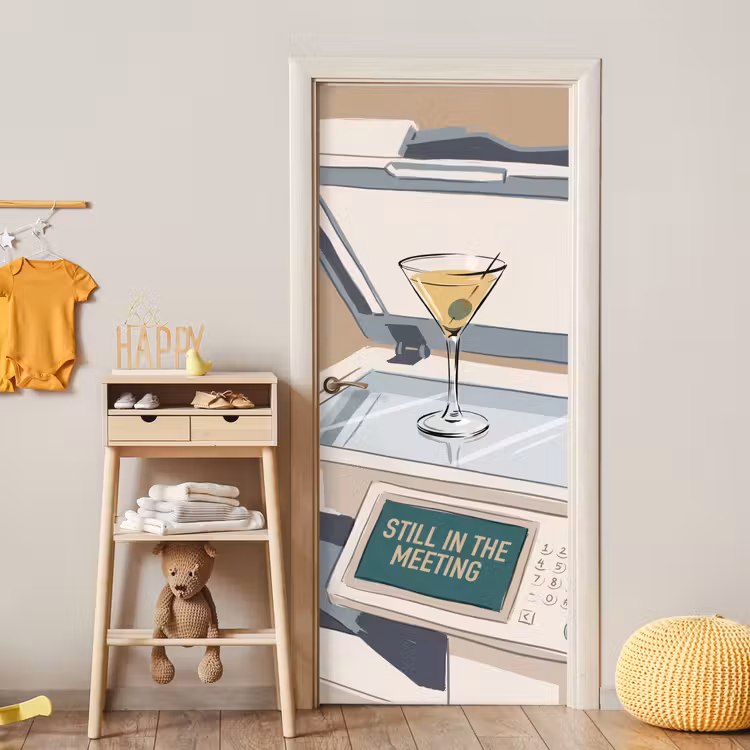 Kantoor - Drank - Humor - Illustratie deurposter klein -sfeer4