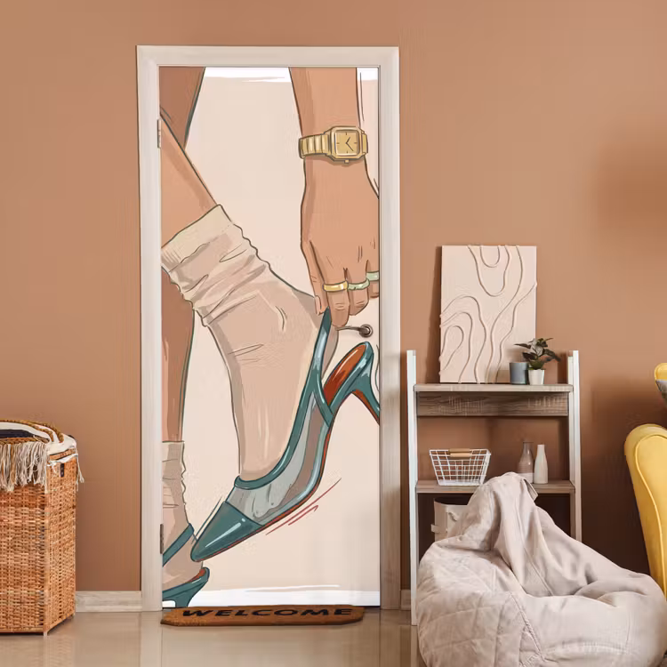 Vrouw - Schoen - Mode - Lifestyle - Groen deurposter klein -sfeer1