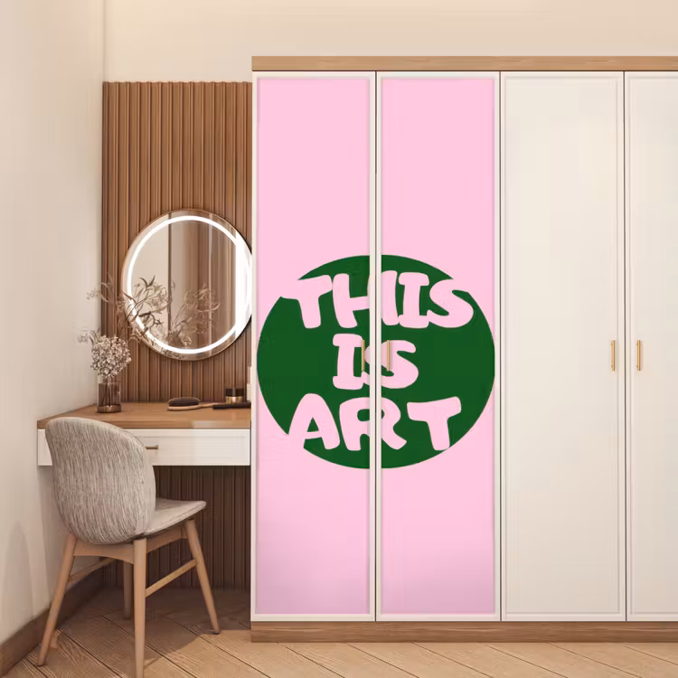 This is art - Tekst - Cirkel - Groen deurposter klein -sfeer3