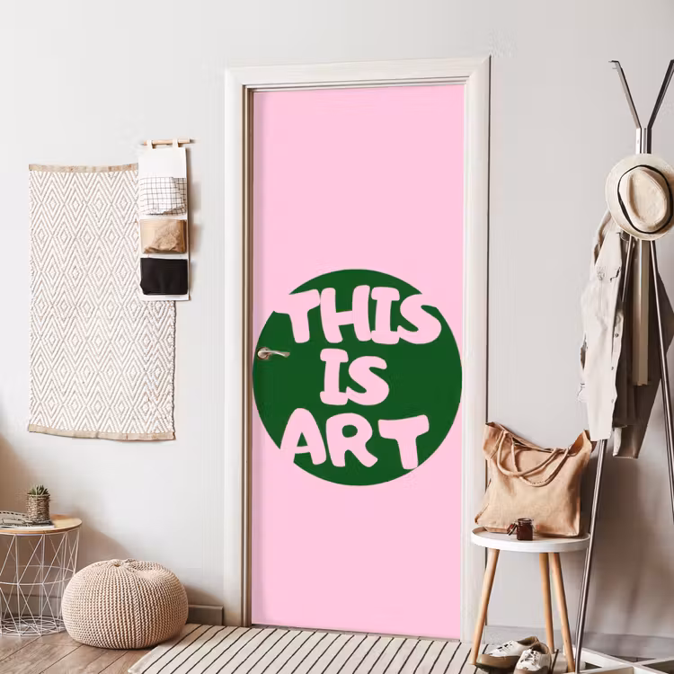 This is art - Tekst - Cirkel - Groen deurposter klein -sfeer6