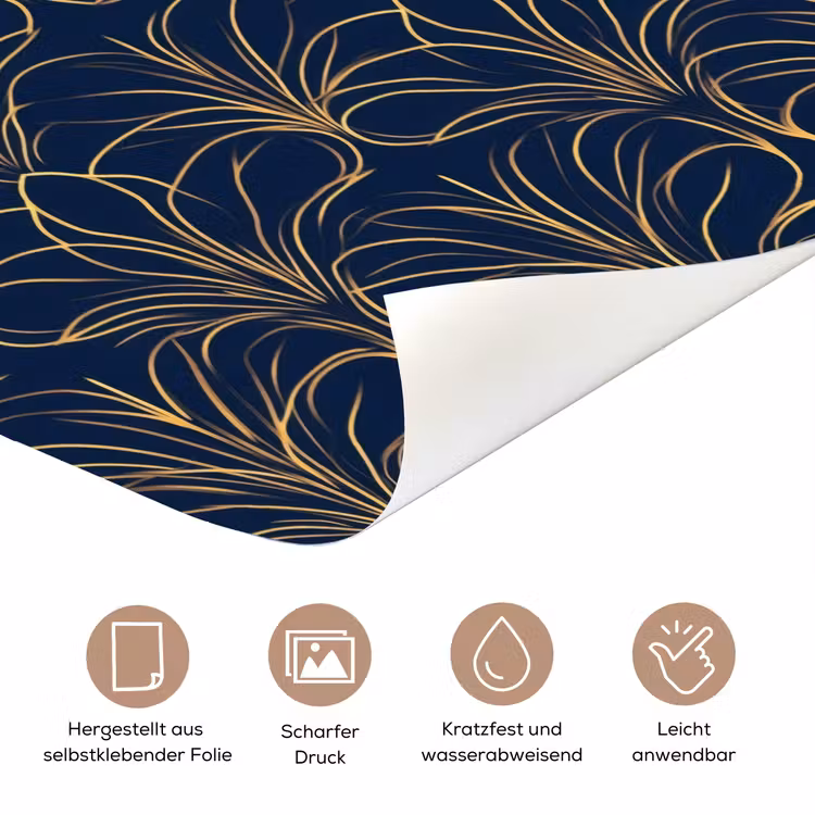 Deco - Waaier - Blauw deurposter klein 289 -tcloseup_DE