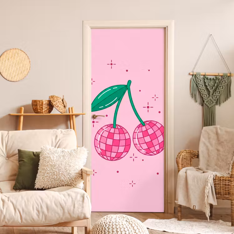 Decoratie - Disco-bal - Feest - Roze deurposter klein -sfeer2