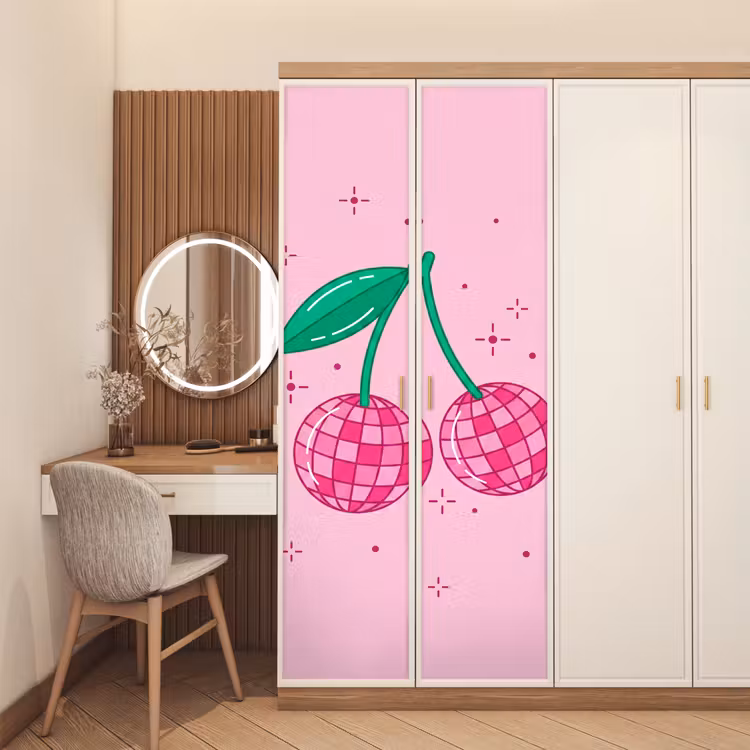 Decoratie - Disco-bal - Feest - Roze deurposter klein -sfeer3