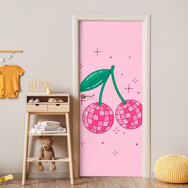 Decoratie - Disco-bal - Feest - Roze deurposter klein -sfeer4