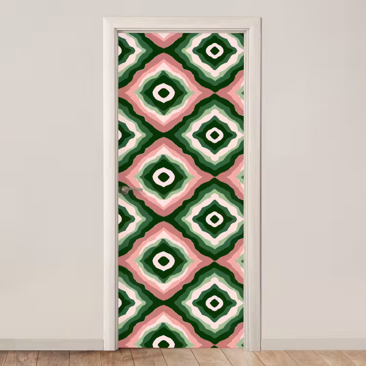 Ontwerp - Organisch - Kleurrijk deurposter klein 289 -3d_beige
