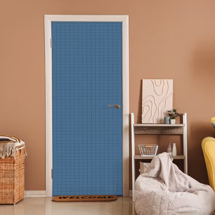 Ruiten - Geometrisch - Blauw deurposter klein 289 -sfeer1