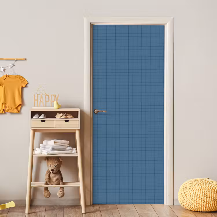 Ruiten - Geometrisch - Blauw deurposter klein 289 -sfeer4