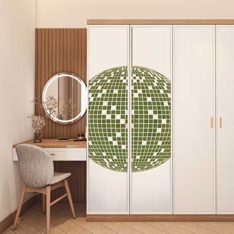 Disco - Bal - Groen - Abstract - Modern deurposter klein -sfeer3