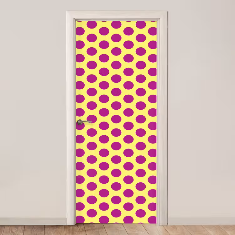 Dots - Klassiek - Geel deurposter klein 289 -3d_beige