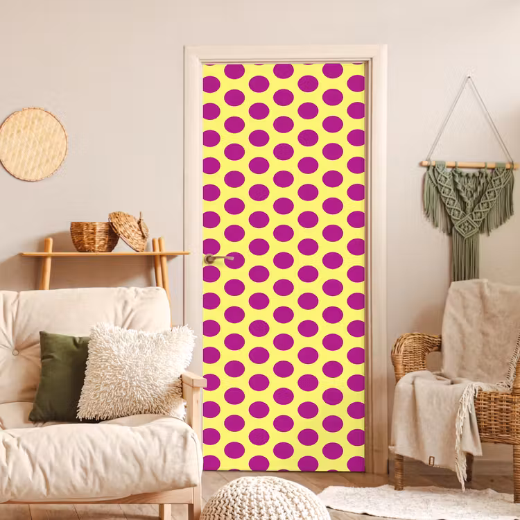 Dots - Klassiek - Geel deurposter klein 289 -sfeer2