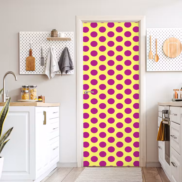 Dots - Klassiek - Geel deurposter klein 289 -sfeer5