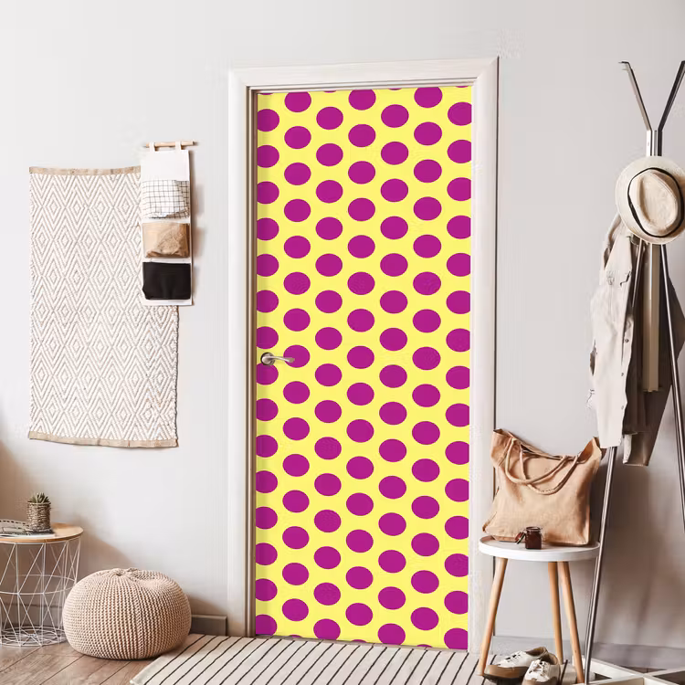 Dots - Klassiek - Geel deurposter klein 289 -sfeer6
