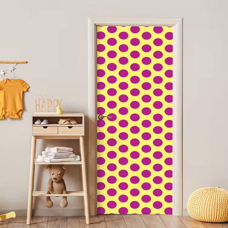 Dots - Klassiek - Geel deurposter klein 289 -sfeer4