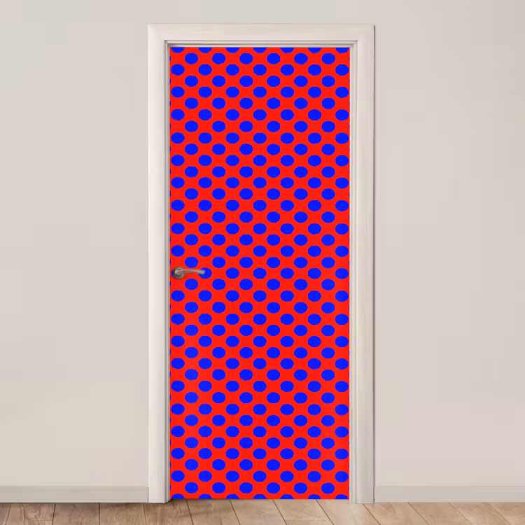 Dots - Klassiek - Rood deurposter klein 289 -3d_beige