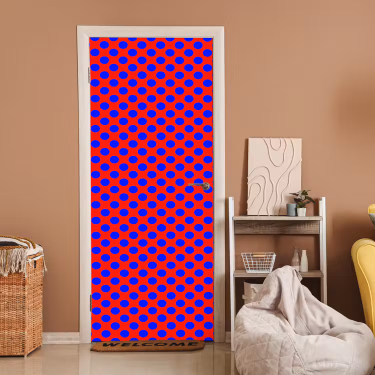 Dots - Klassiek - Rood deurposter klein 289 -sfeer1