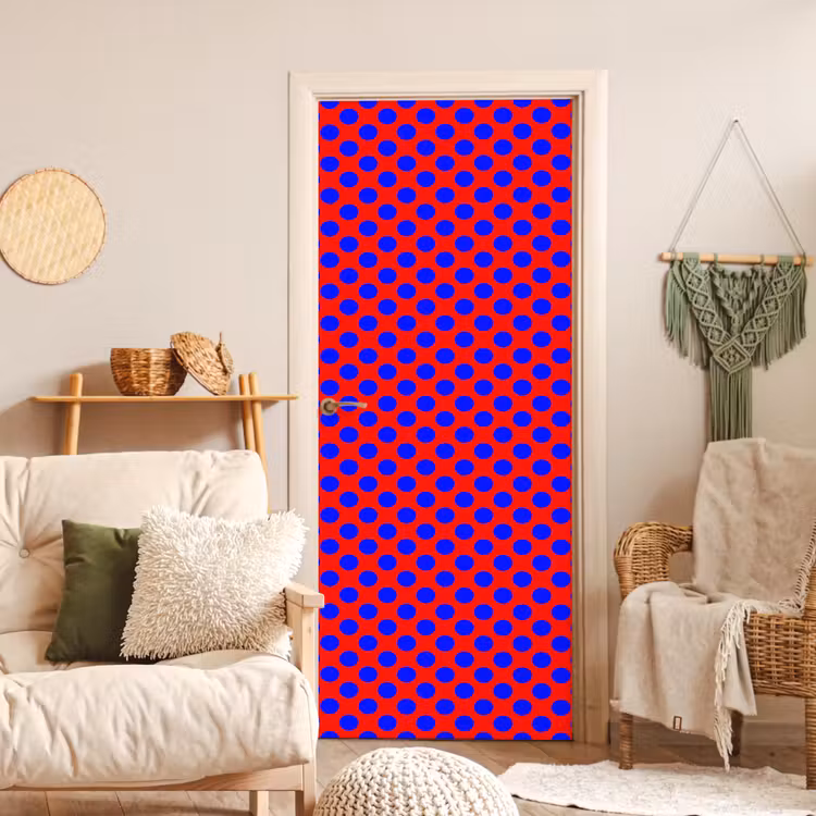 Dots - Klassiek - Rood deurposter klein 289 -sfeer2