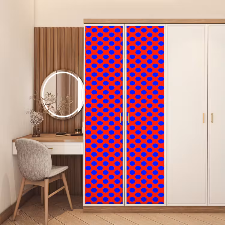 Dots - Klassiek - Rood deurposter klein 289 -sfeer3