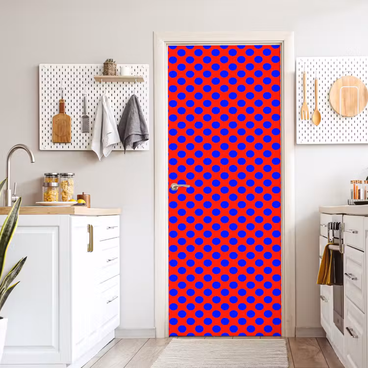 Dots - Klassiek - Rood deurposter klein 289 -sfeer5