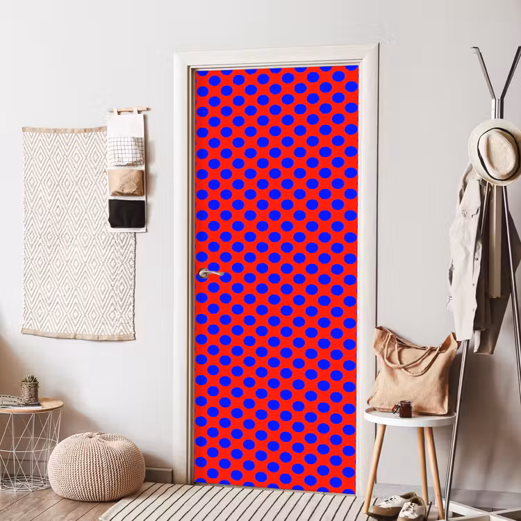 Dots - Klassiek - Rood deurposter klein 289 -sfeer6