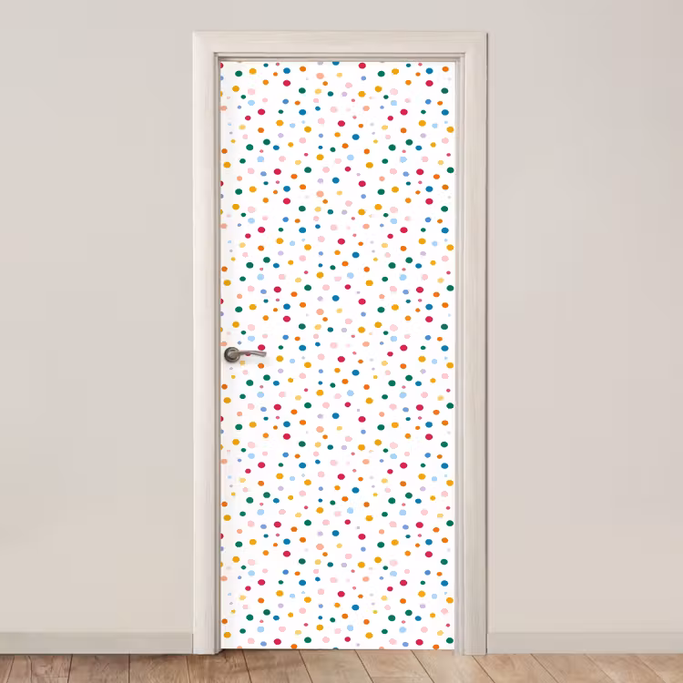 Stippen - Speels - Kleurrijk deurposter klein 289 -3d_beige