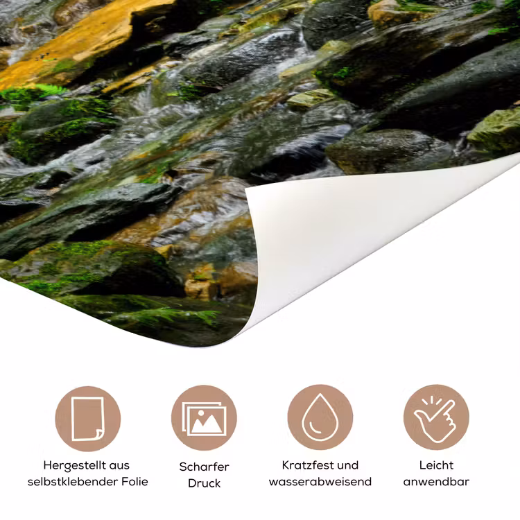 Jungle - Groen - Waterval - Natuur deurposter klein -tcloseup_DE