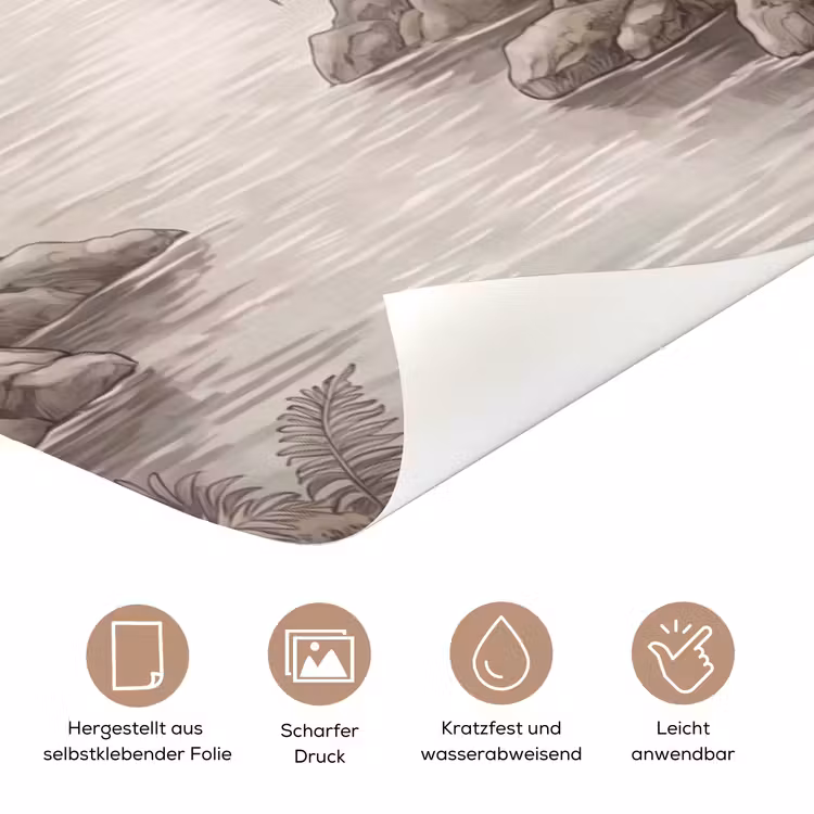 Jungle - Watervallen - Tropisch - Illustratie deurposter klein -tcloseup_DE