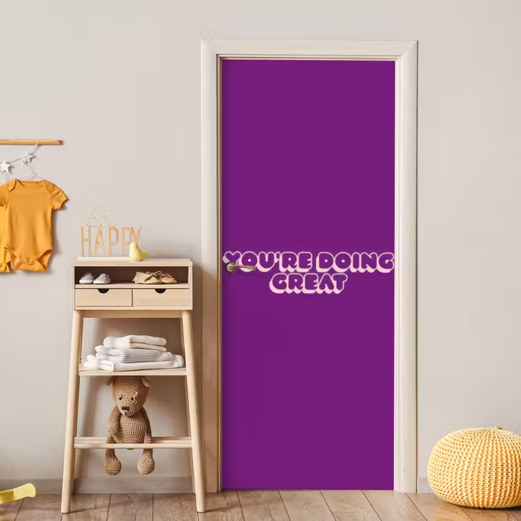 You're doing great - Paars - Bubble letters deurposter klein -sfeer4